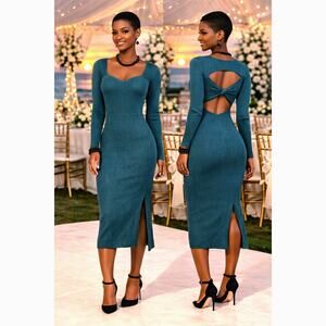 Skin Worldwide Mariana Cut Out Dress Moss Green Size S